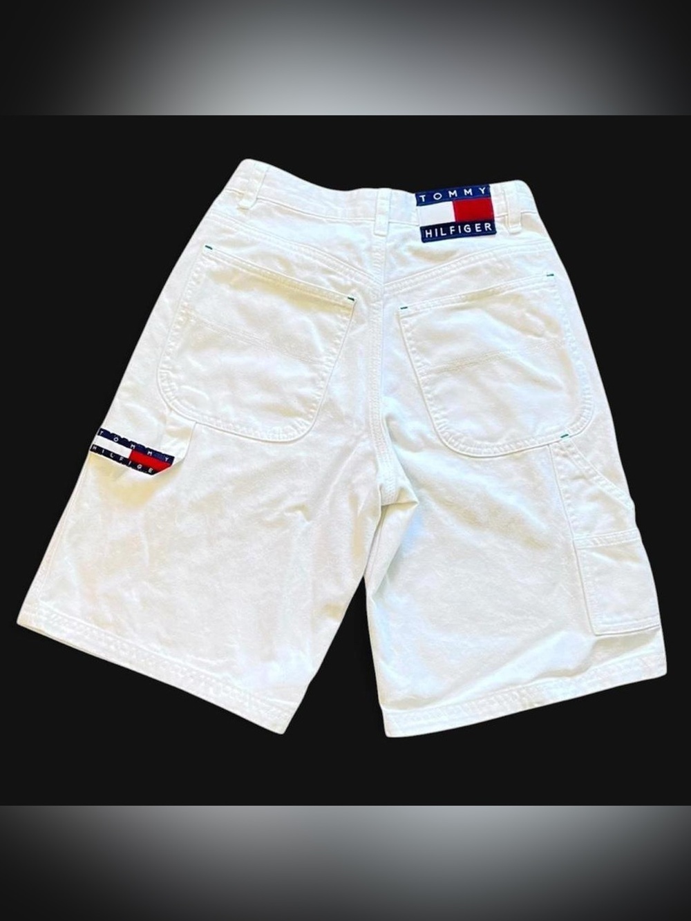 TOMMY HILFIGER  • 1990s Y2K WHITE CARGO SKATER HIGH WAIST SHORTS XS 0 23 24